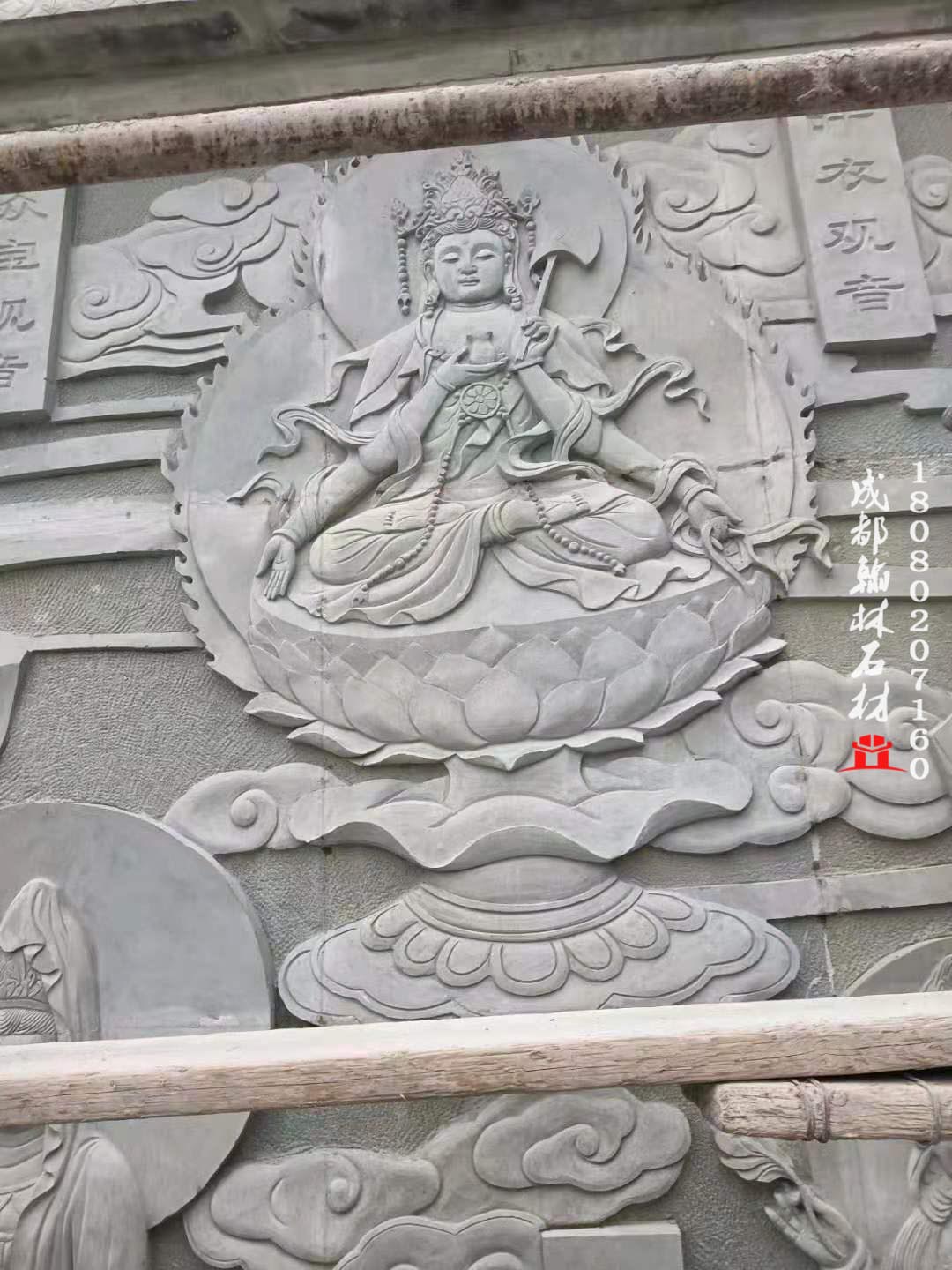 四川青石寺院浮雕 